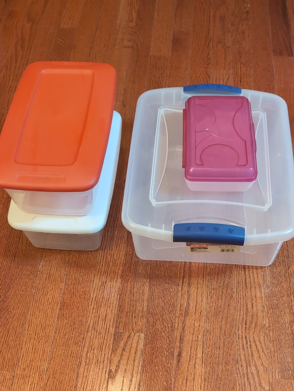 Sterilite Clear Plastic Storage Boxes Bundle of 4